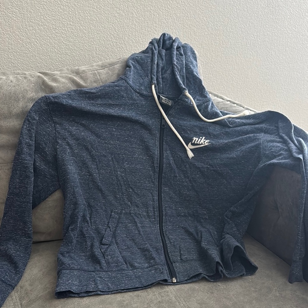 Nike Women's Blue Zip-Up Hoodie